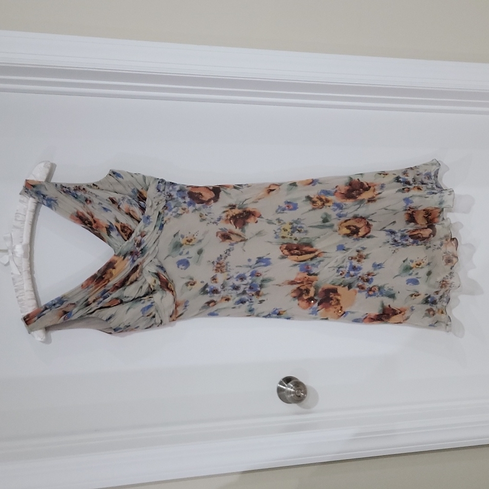 Silk Floral Sleeveless Dress